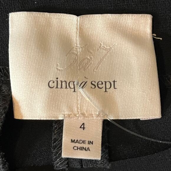 Cinq A Sept pants Ruthy High Rise Pleated Straight black size 4 - Picture 5 of 6